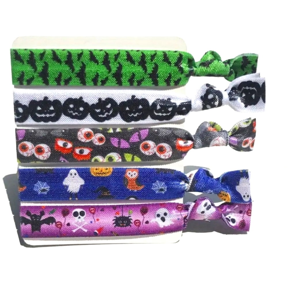 Halloween Elastic Hair Bands 5Pk